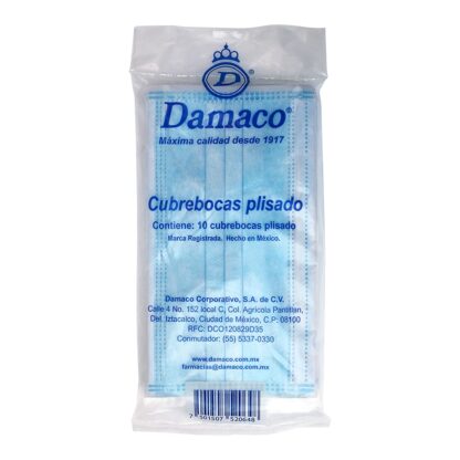 CUBREBOCA DAMACO PLISADO C/10