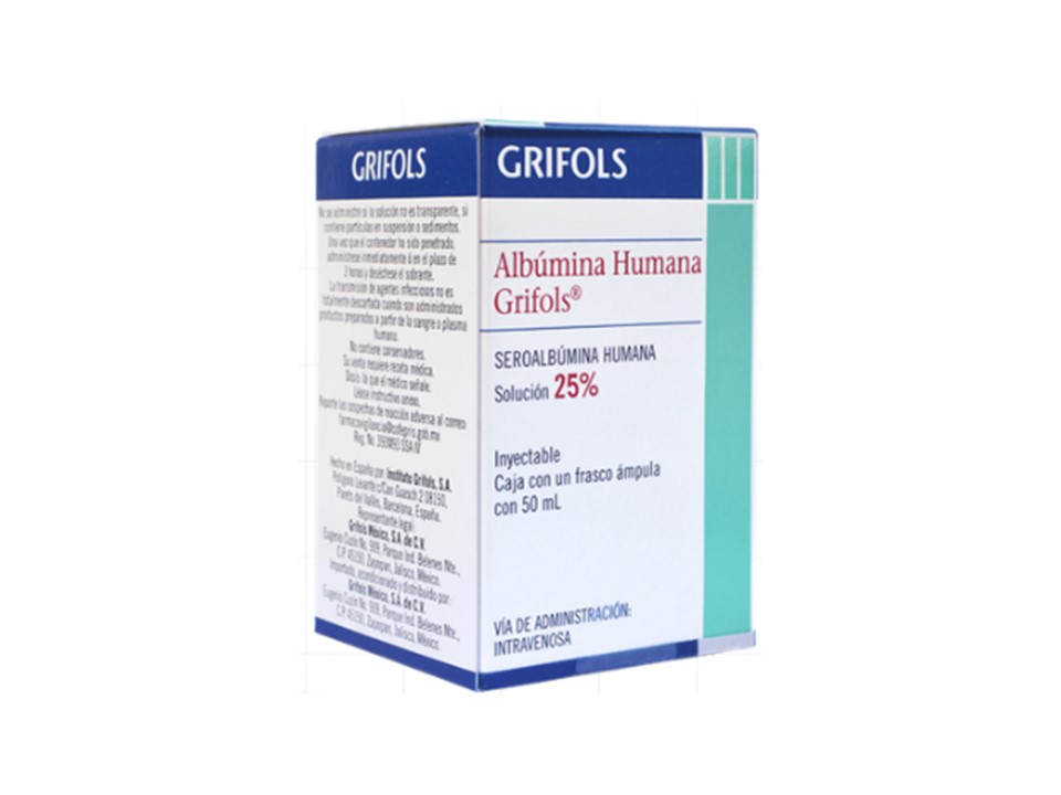 ALBUMINA HUMANA GRIF 25% 50ML FA E