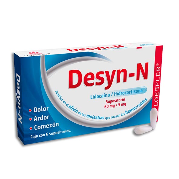 DESYN N SUPOSITORIOS 60.0MG/5.0MG C/6