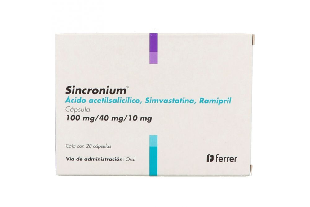 SINCRONIUM 100 MG/40 MG/10 MG C/ 28 CAP