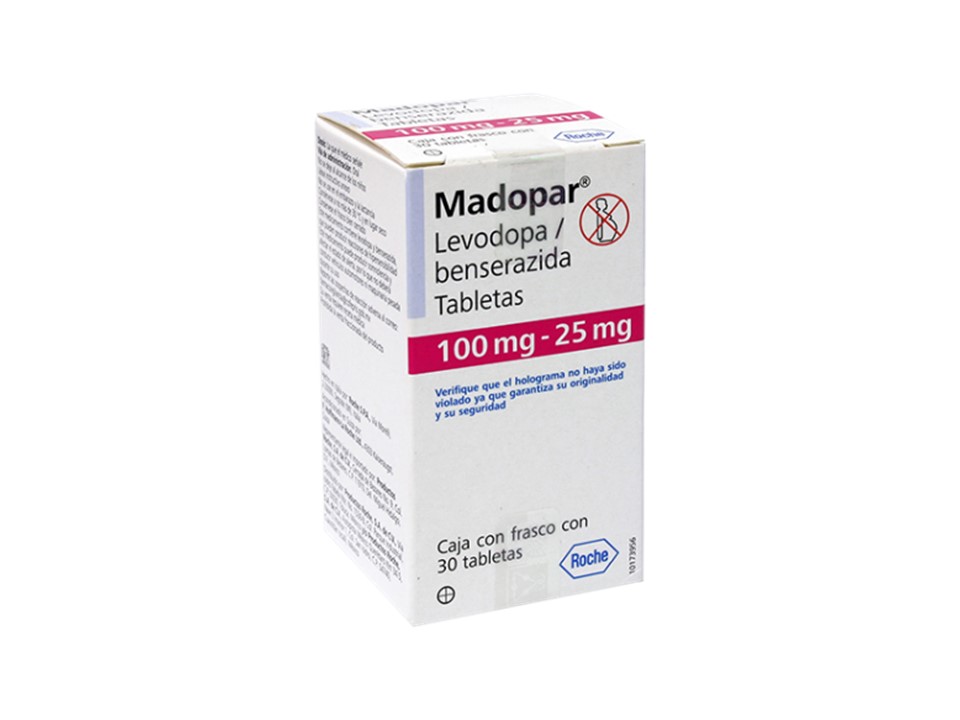 MADOPAR 100 MG/25 MG C/30 T